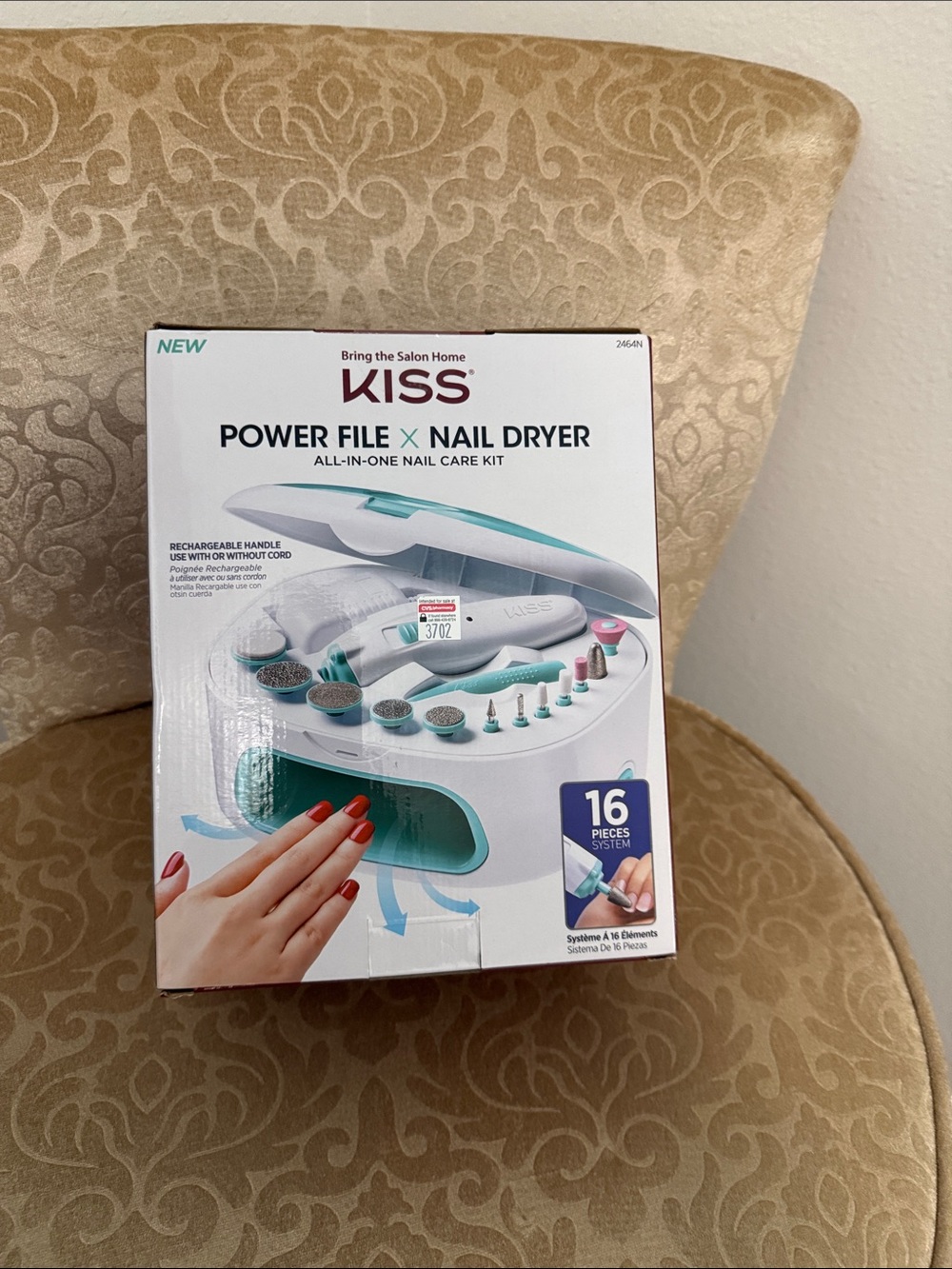 Kiss Power File x Nail Dryer Kit - White & Teal